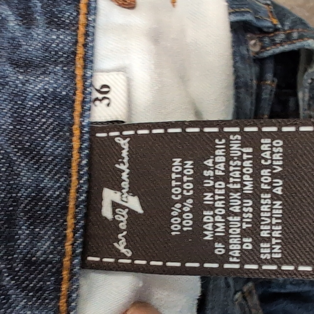 Seven 7 for all Mankind standard jeans, button fly, blue denim, men's 36 - Picture 15 of 15